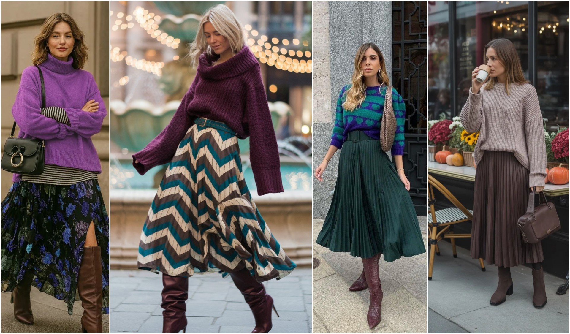 Минималистички џемпер и максималистичко здолниште: Совршеното дуо за оваа зима