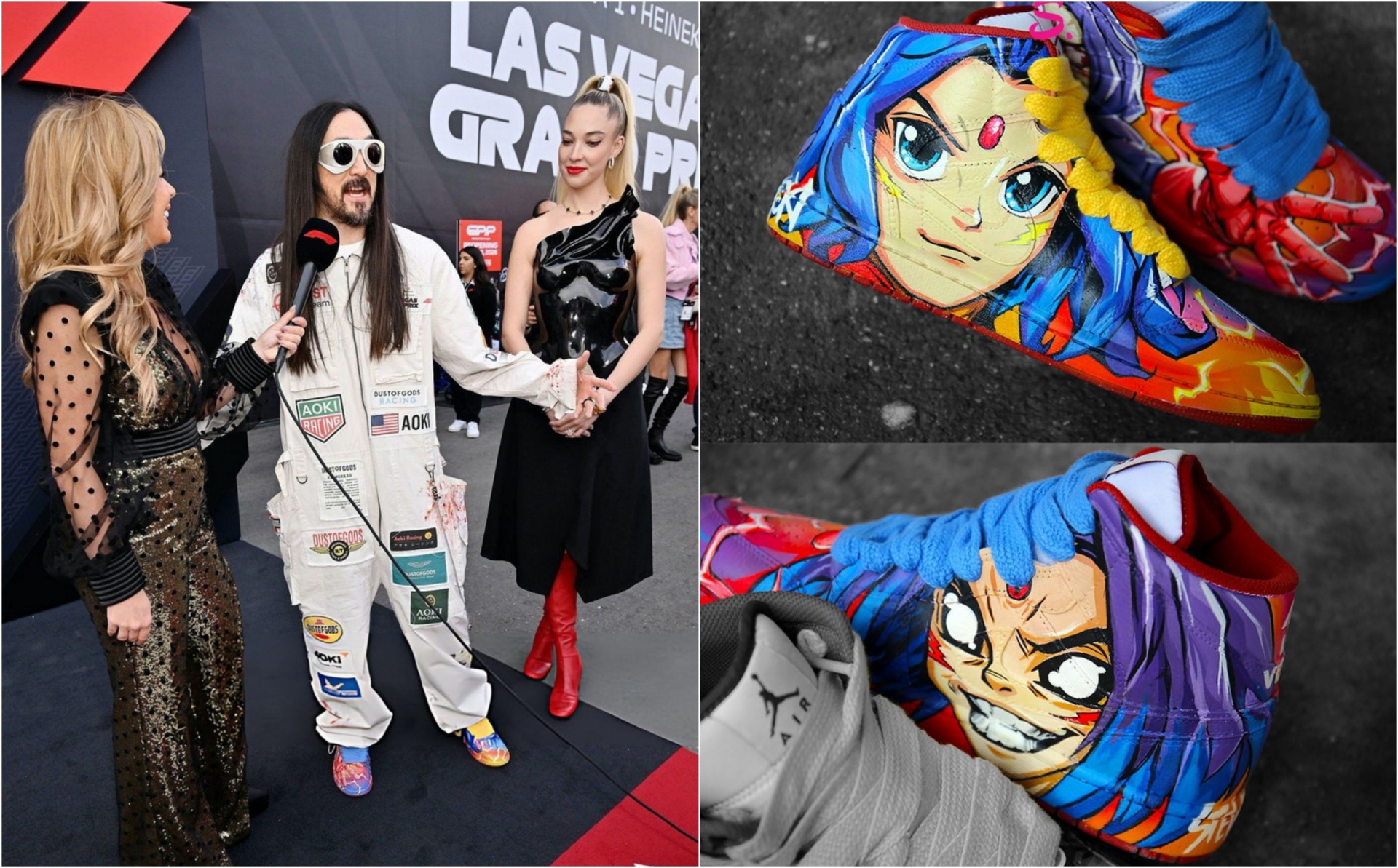 Македонски дизајнер на Ф1 сцената: Стив Аоки прошета уникатни патики на Сатја Грабулоски во Лас Вегас