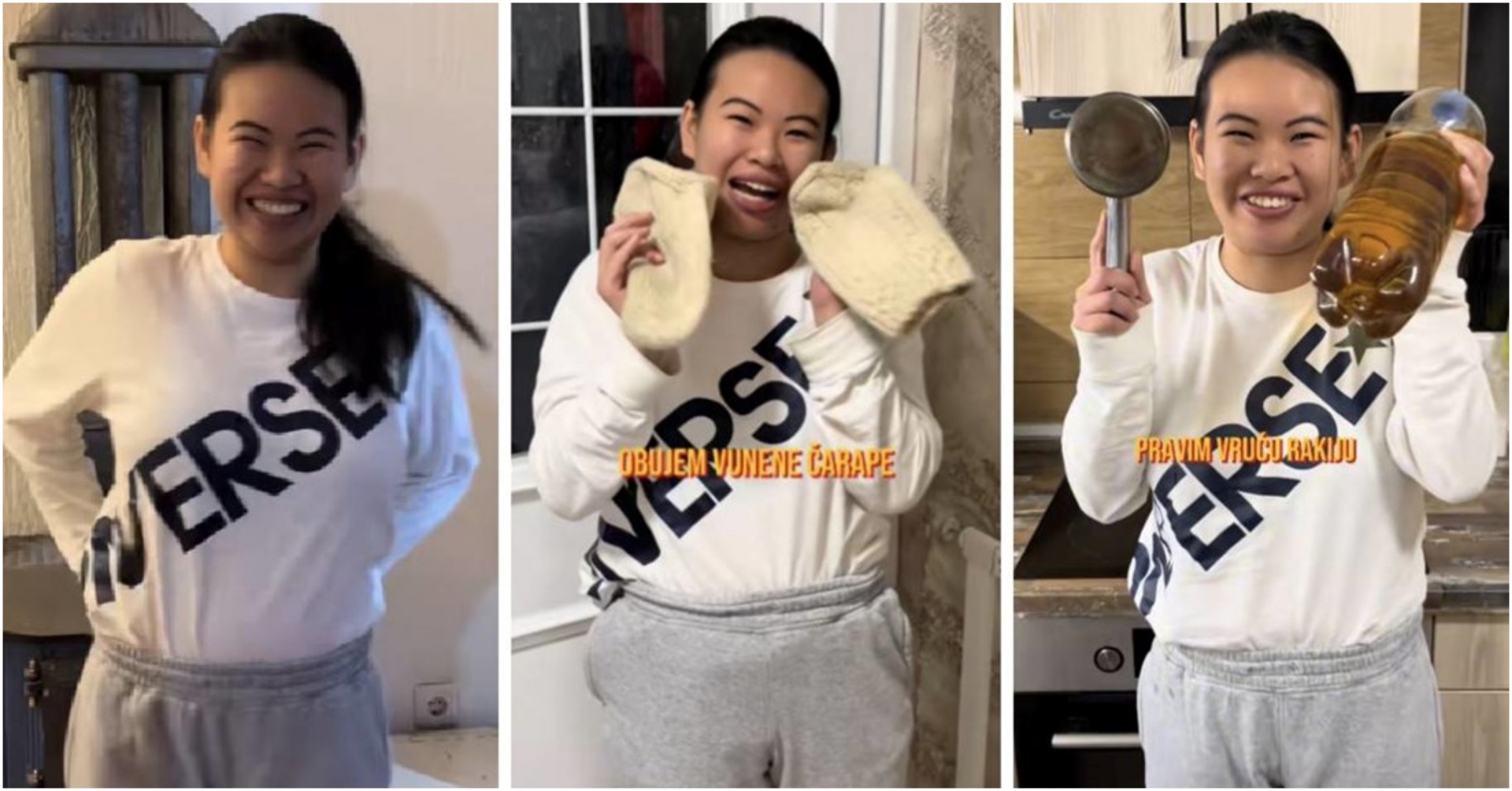 Кинезинка покажа како ја „преживува“ зимата на Балканот: „Го греам задникот и пијам ракија“ - ВИДЕО