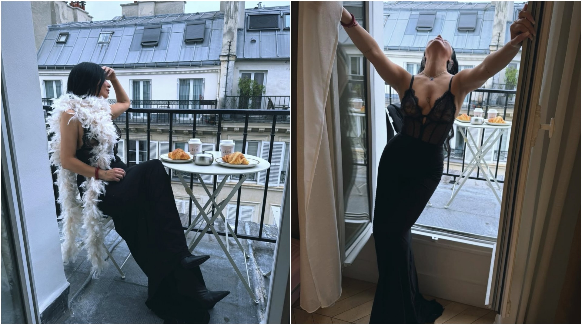 Париско утро со кафе и кроасан: Балканска фотосесија на Елена Петреска во стил на моден едиторијал