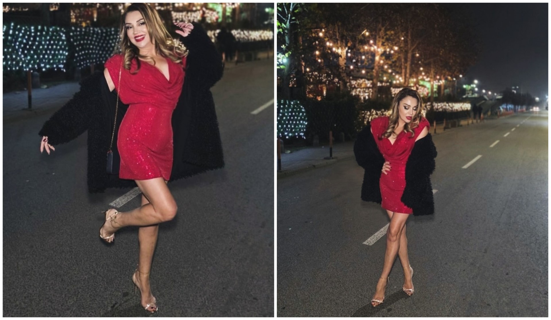 Ги покажа голите нозе на минусни температури: Лила и пркоси на зимата во кусно фустанче