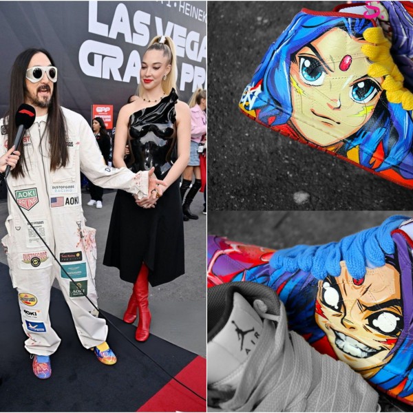 Македонски дизајнер на Ф1 сцената: Стив Аоки прошета уникатни патики на Сатја Грабулоски во Лас Вегас