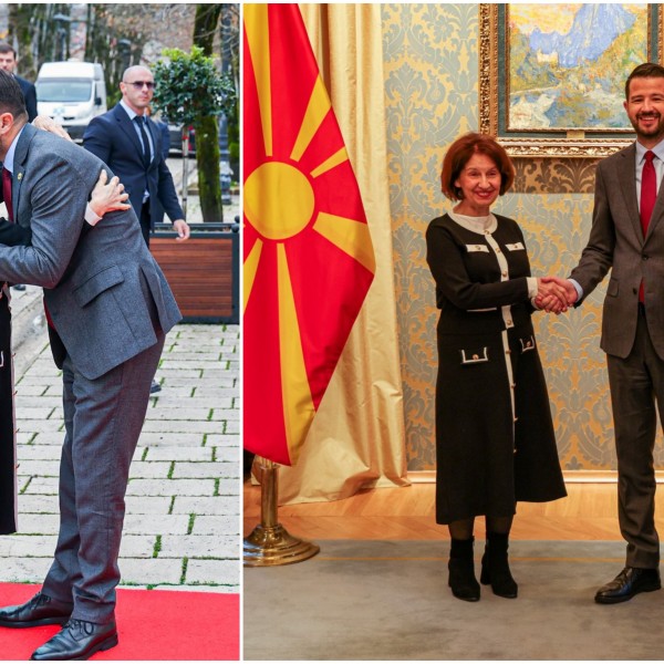 Минималистички црно-бел костим: Модниот избор на Силјановска Давкова за посетата на Црна Гора