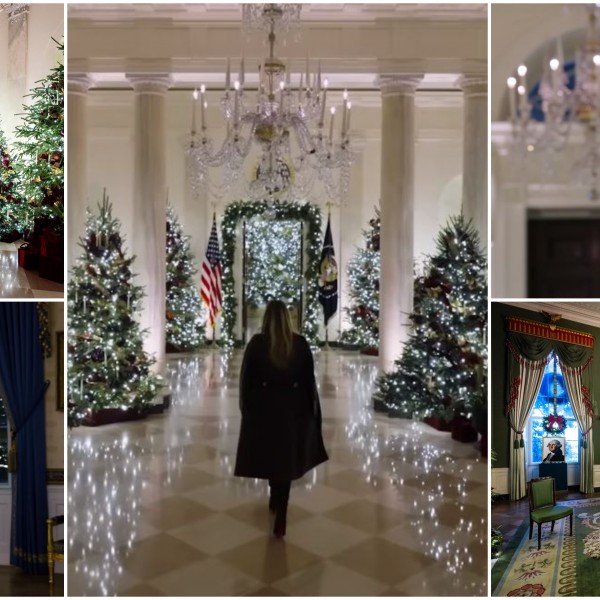 Белата куќа блесна во празничен сјај: Меланија Трамп ги покажа раскошните декорации – повеќе од 50 елки и еден впечатлив детаљ (ВИДЕО)